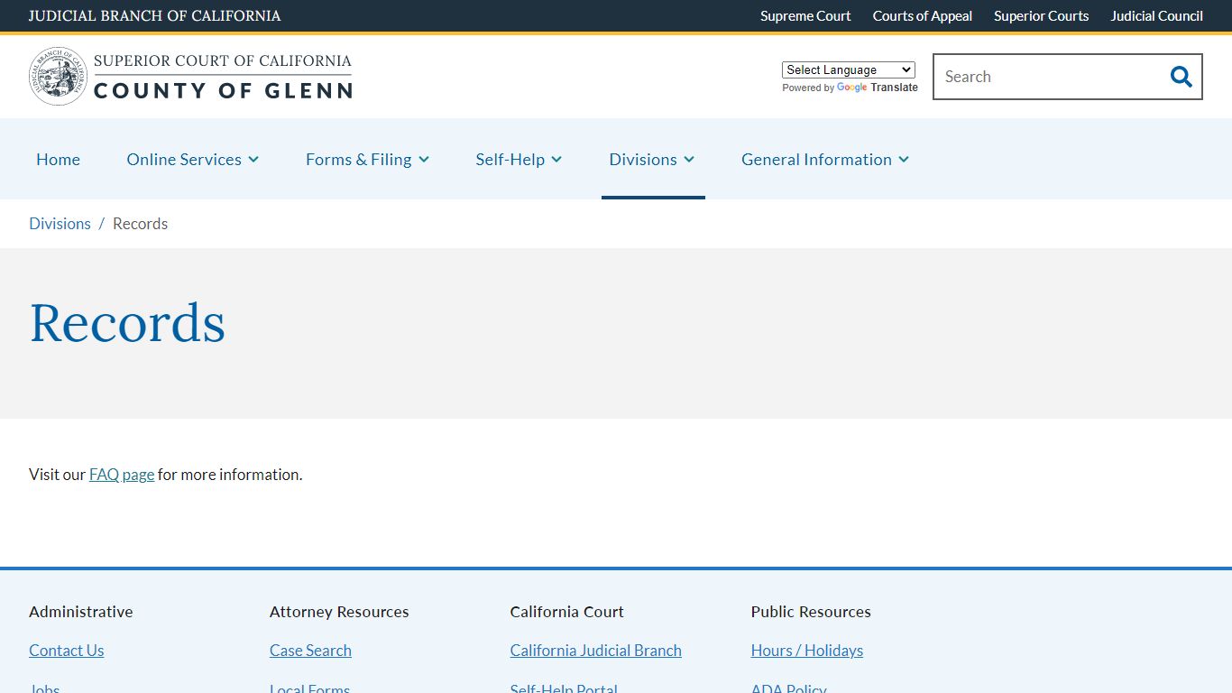 Records | Superior Court of California | County of Glenn