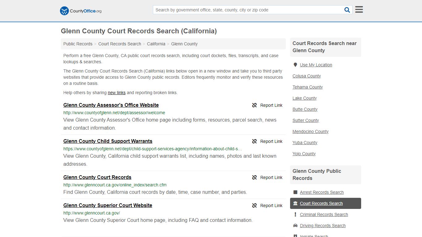 Glenn County Court Records Search (California) - County Office